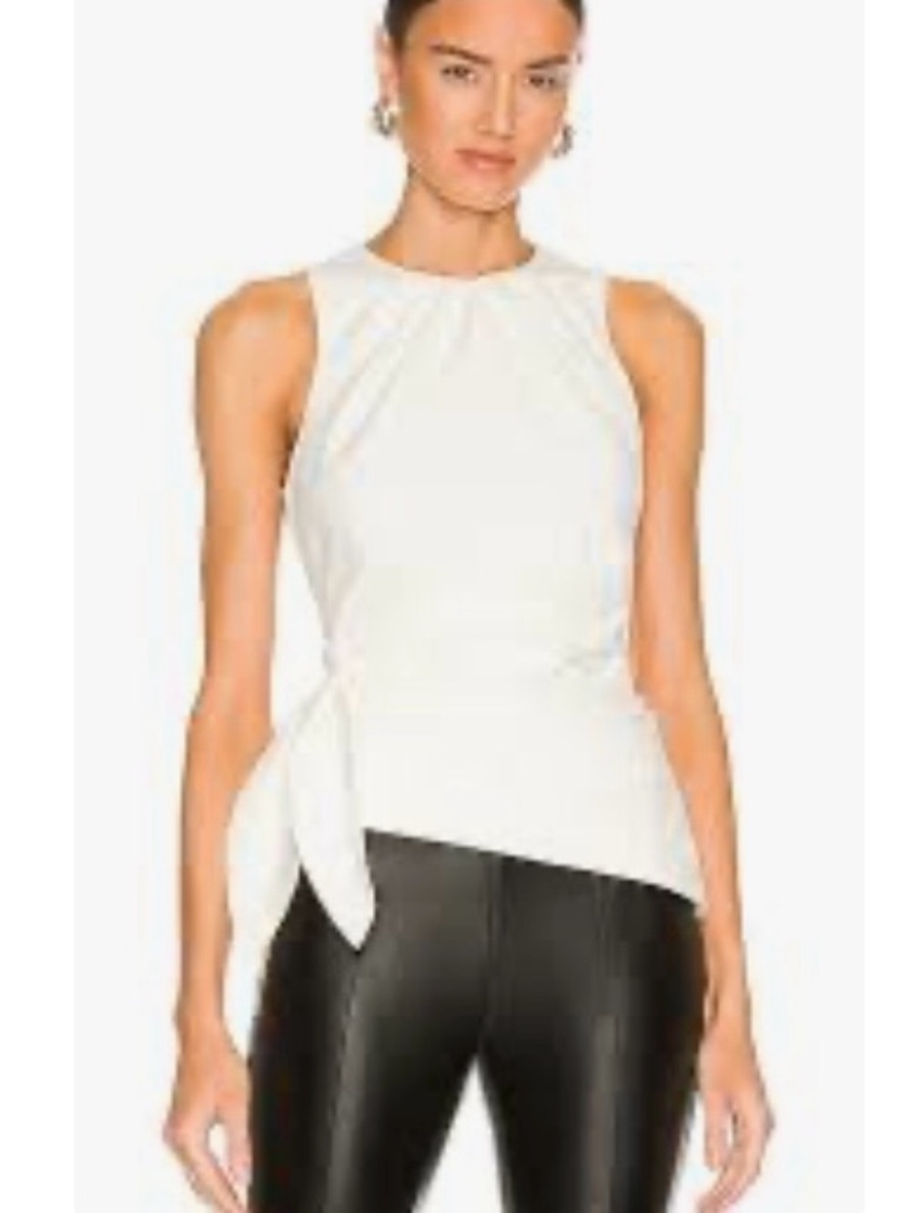 Cinq aSept Haley Women’s Cream Sleeveless Side-Tie Top NWOT